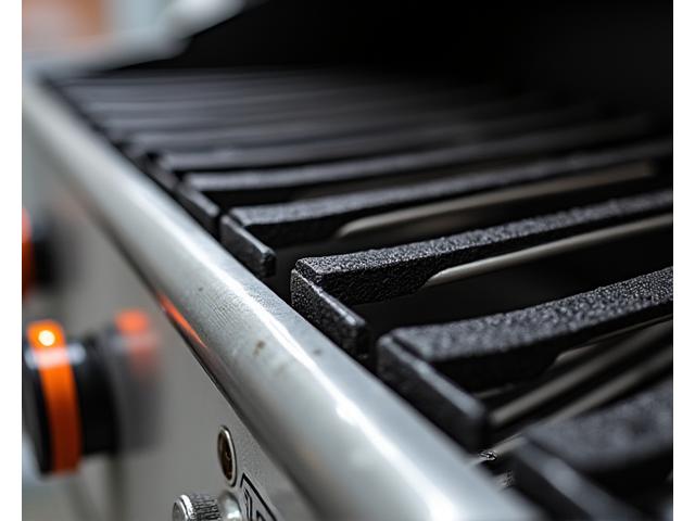 Nahaufnahme der hochwertigen Materialien und robusten Konstruktion eines Burnhard Grills.